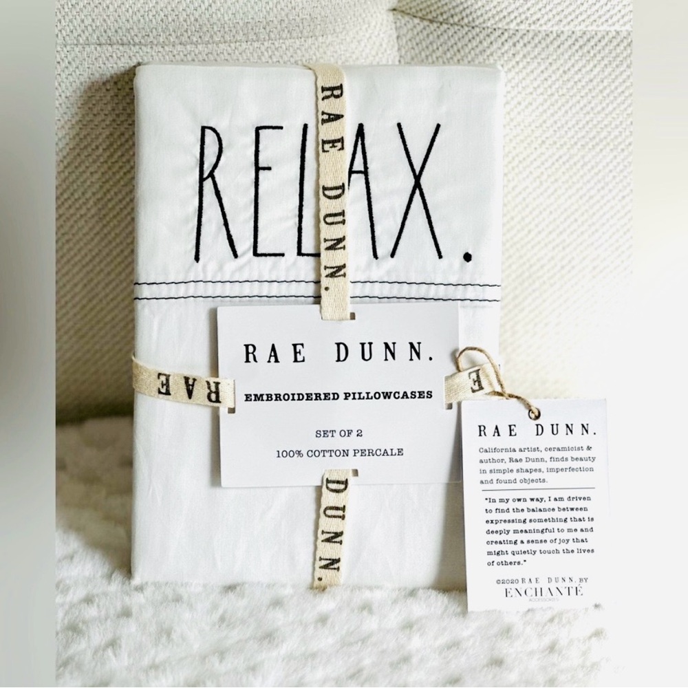 Rae Dunn Embroidered Pillowcases, NWT